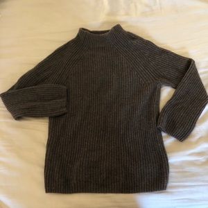 mocha brown Muji mockneck sweater